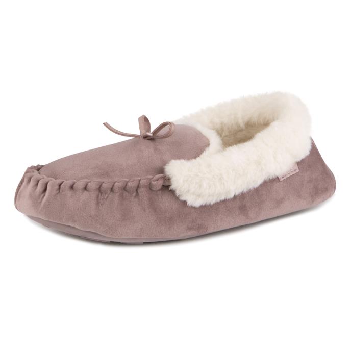 totes toasties® Ladies Velour Moccasin Slippers Mink Extra Image 3